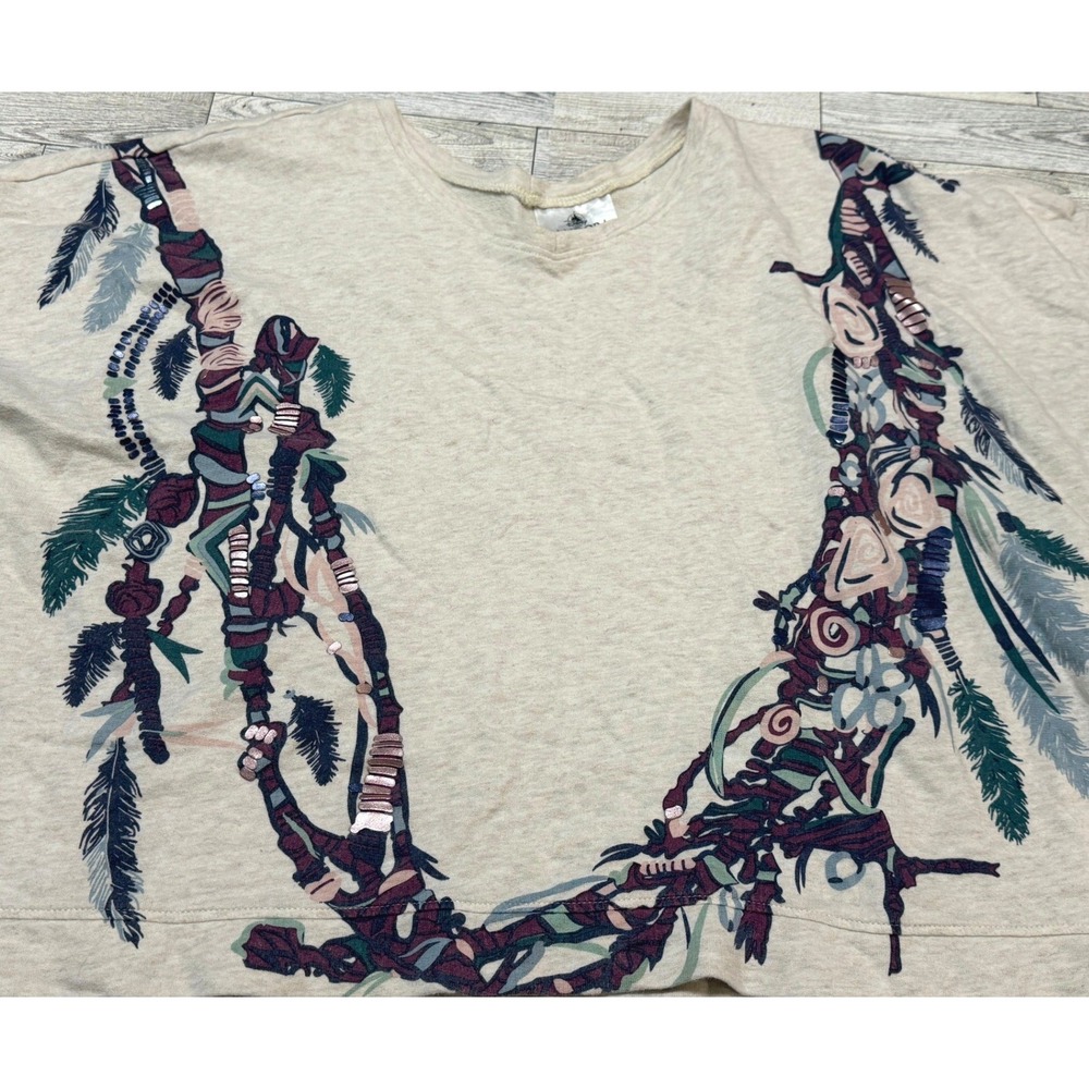 Disney Parks Pandora The World of Avatar Cropped Graphic T-Shirt L/XL Beige